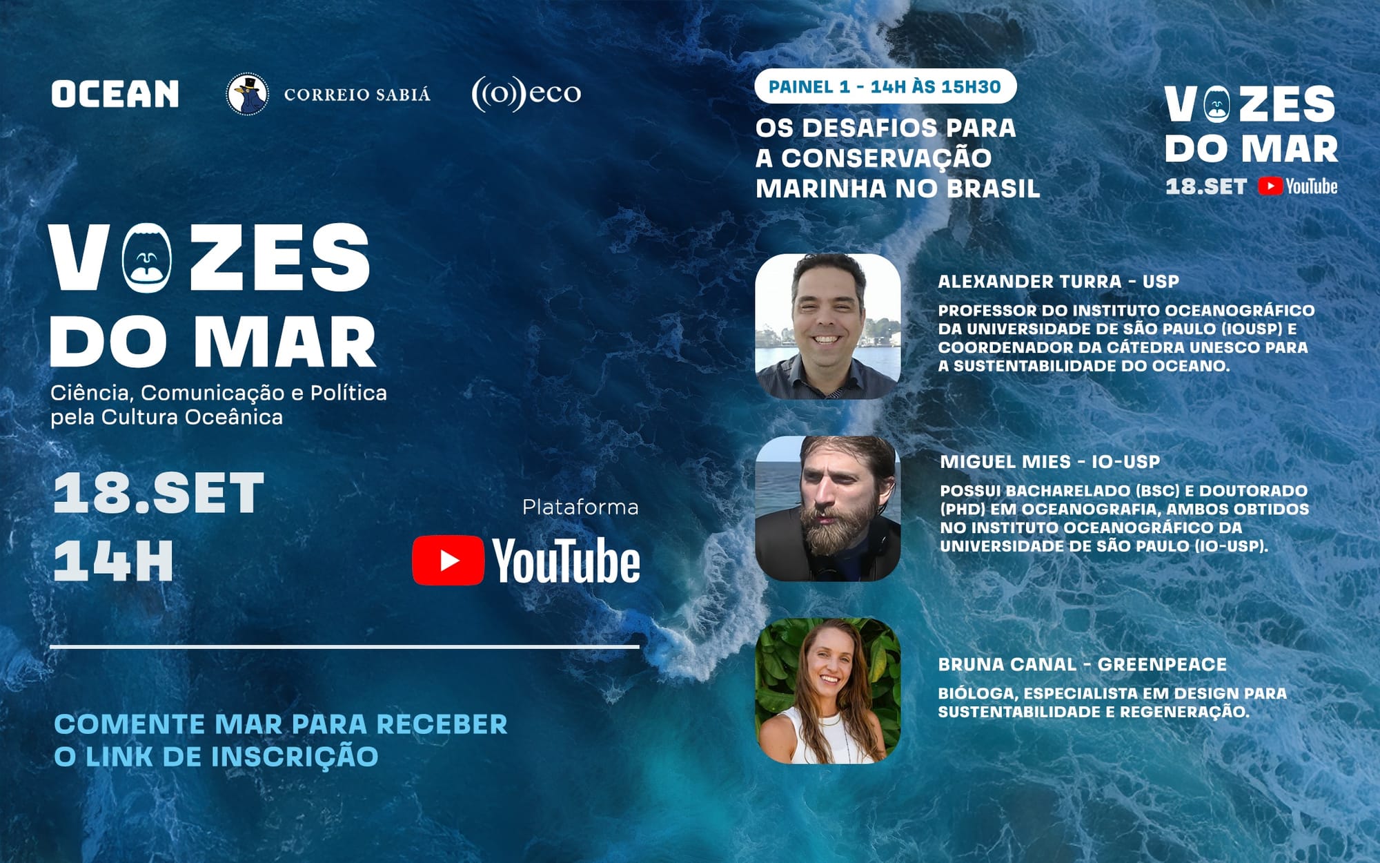 Vozes do Mar: gravação do webinário está disponível no YouTube; assista