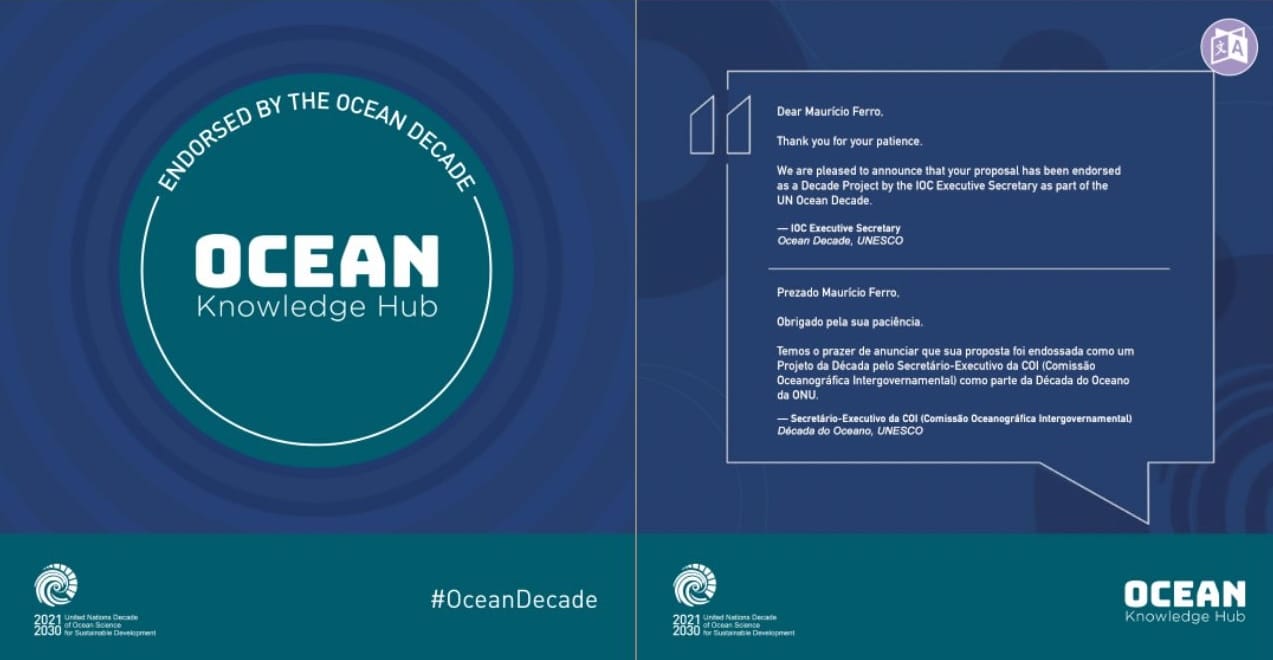 Ocean Knowledge Hub do Correio Sabiá recebe endosso da Década do Oceano