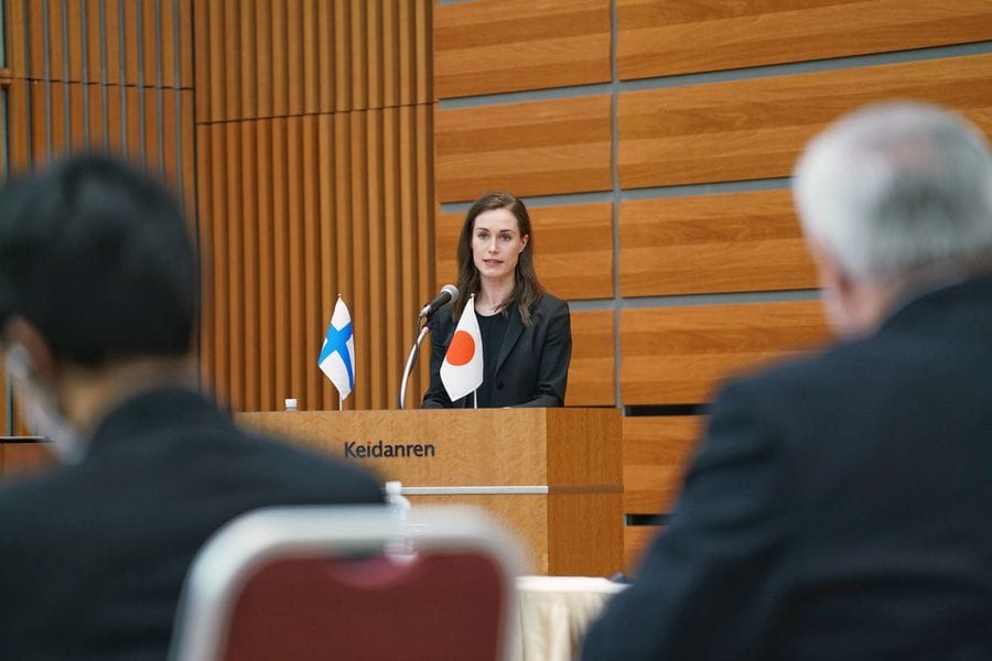 A Finlândia indicou, na última semana, seu desejo de entrar na Otan. Na imagem, a primeira-ministra do país, Sanna Marin.