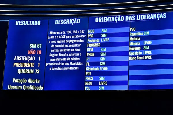 Plenário do Senado durante sessão deliberativa extraordinária semipresencial destinada a votar a PEC 23/2021, chamada de P