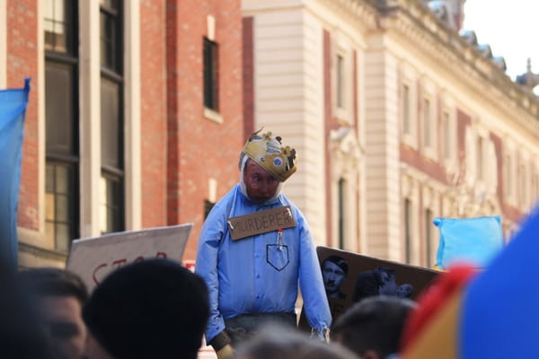 Sunday, February 27, 2022, Protesters gathered outside of Russian Consulate in uptown New York City to protest Russian's inva