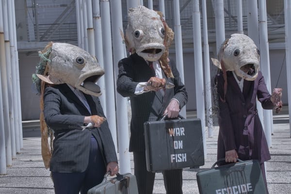 Manifestantes durante Coferência dos Oceanos da ONU / Foto: Divulgação/FGB - Produtora Ocean Conference