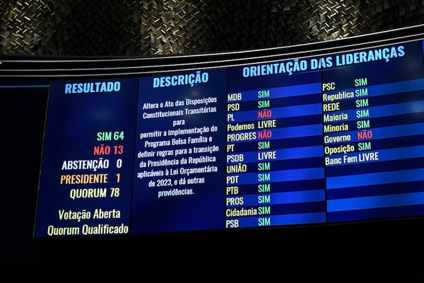 Painel do Senado mostra aprovação da PEC da Transição / Foto: Roque de Sá/Agência Senado