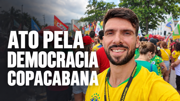 Fomos ao ato pela democracia em Copacabana; assista ao vídeo