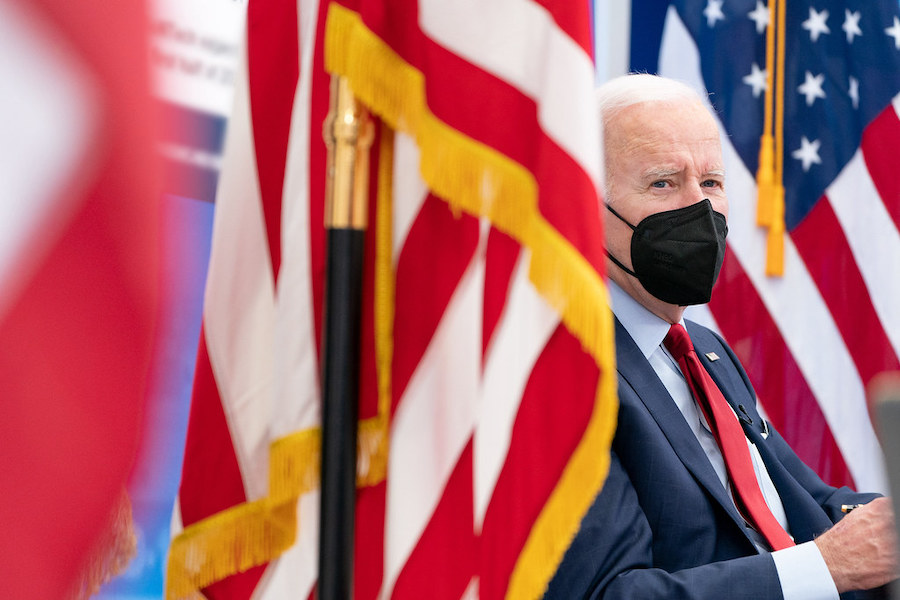 President Joe Biden meets with the COVID-19 Response Team on the latest developments on the omicron variant, Tuesday, January 4, 2022 in the South Court Auditorium of the Eisenhower Executive Office Building at the White House. Foto: Erin Scott/White House