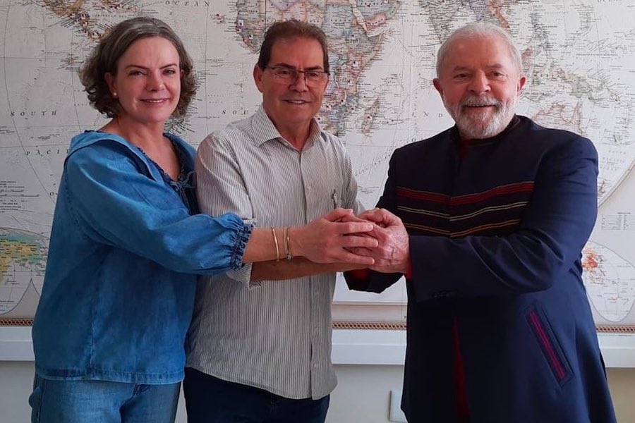 Paulinho da Força firma aliança com Lula e Gleisi Hoffmann para a eleição de 2022 / Foto: Reprodução/Twitter/19.abr.2022