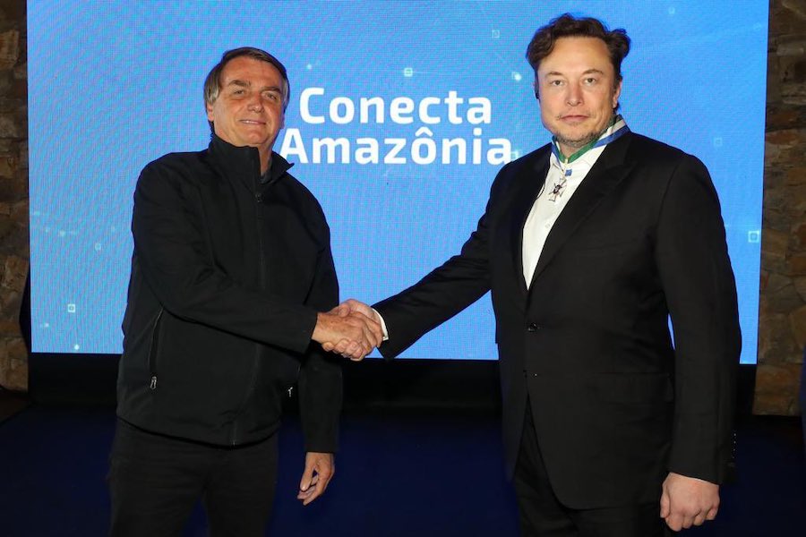 Correio Sabiá: Bolsonaro encontrou o bilionário Elon Musk, com quem tratou sobre conectividade de escolas na Amazônia e fiscalização da região / Foto: Reprodução/Twitter