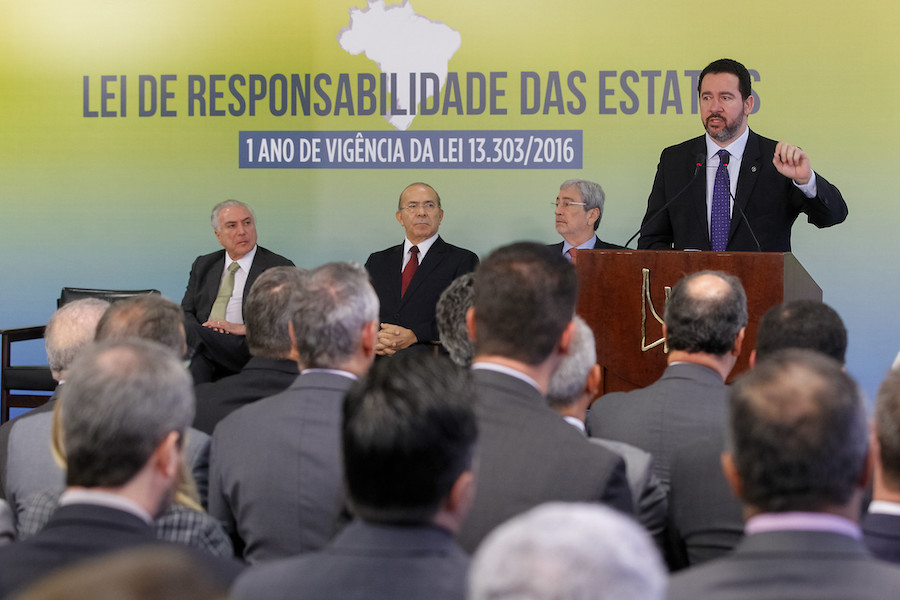 (Brasília - DF, 29/06/2017) Cerimônia de 1 ano da Lei de Responsabilidade das Estatais. Discurso do Ministro do Planejamento Desenvolvimento e Gestão, Dyogo Oliveira / Foto: Beto Barata/PR