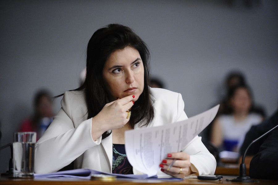 Em pronunciamento, senadora Simone Tebet (PMDB-MS) / Foto: Edilson Rodrigues/Agência Senado
