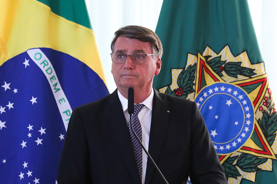 Bolsonaro reuniu embaixadores de outros países no Palácio da Alvorada, residência oficial da Presidência, para tratar de supostas fraudes nas eleições brasileiras / Foto: Clauber Cleber Caetano/PR