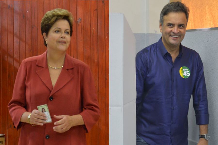 Em 2014, os candidatos a presidência, Dilma (PT) e Aécio (PSDB) que disputaram o segundo turno, são nascidos em Minas Gerais. Foto: Montagem/Agência Brasil