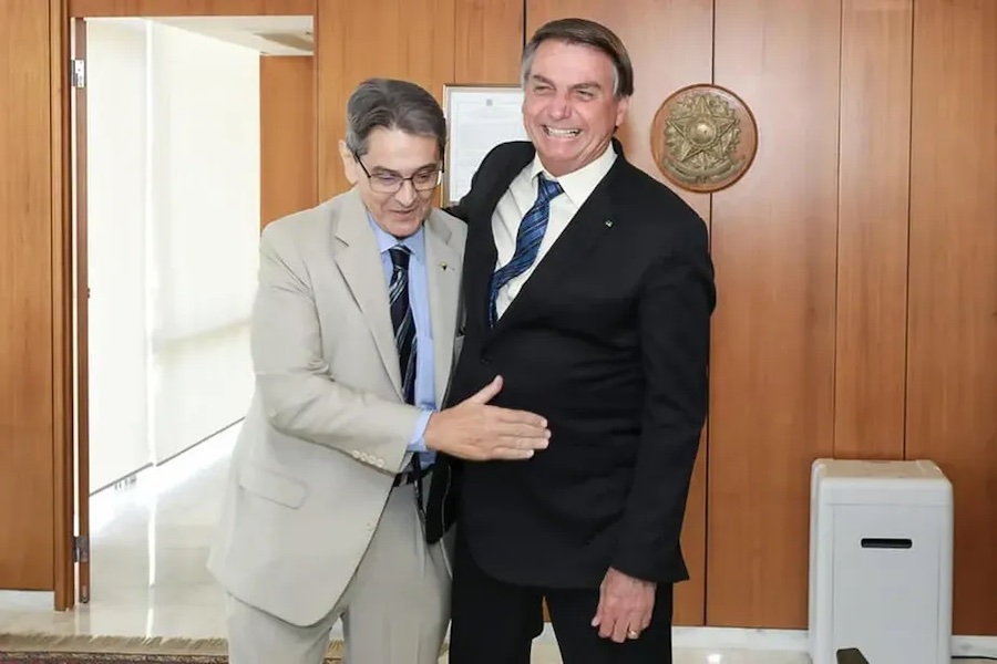 Roberto Jefferson, presidente do PTB, junto com Bolsonaro no Palácio do Planalto / Foto: Divulgação