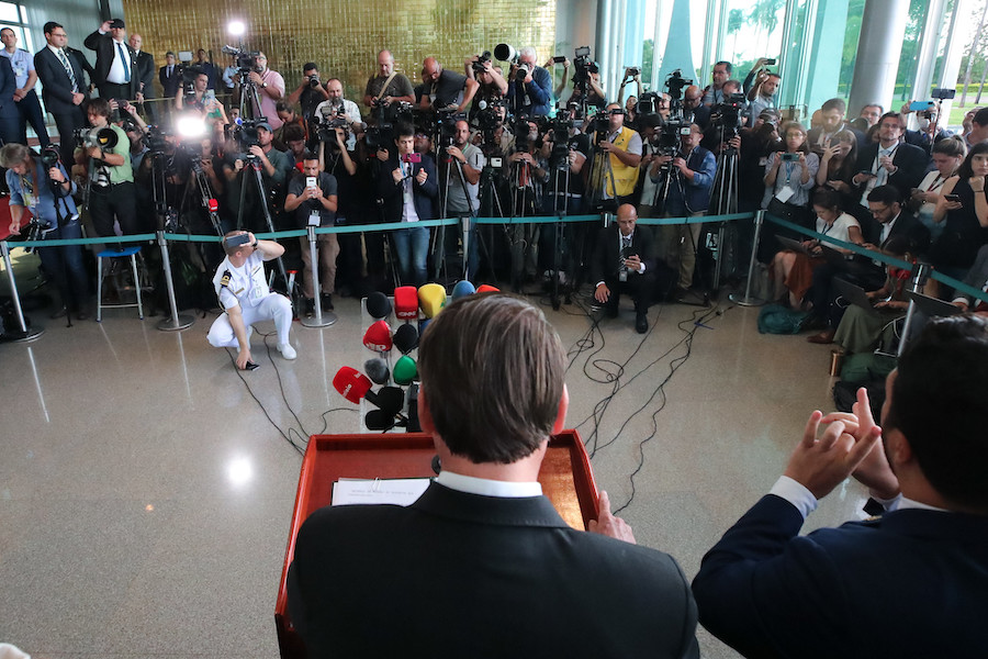 O presidente Jair Bolsonaro, em discurso após perder eleição / Foto: Isac Nóbrega/PR