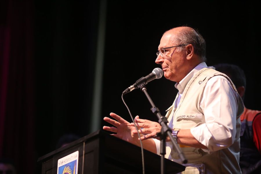 O vice-presidente da República, Geraldo Alckmin (PSB), após visita ao litoral norte de São Paulo / Foto: Fotos: Denio Simões/MIDR