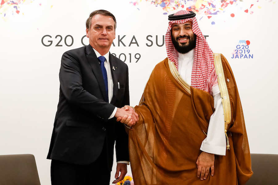(Osaka - Japão, 29/06/2019) Presidente da República, Jair Bolsonaro, durante encontro Bilateral com o Principe Herdeiro da Arábia Saudita, Mohammed Bin Salman / Foto: Alan Santos/PR