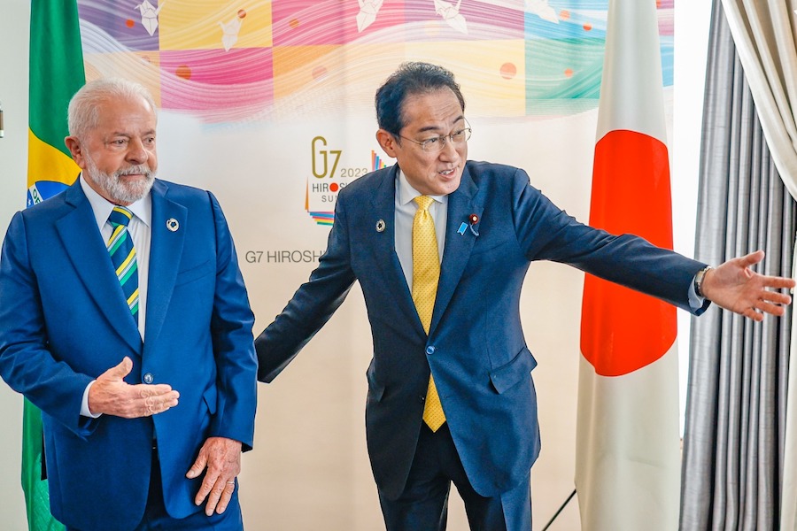 Lula em encontro com o primeiro-ministro do Japão, por ocasião do G7 / ? Ricardo Stuckert/PR