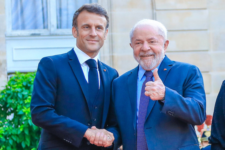 22.06.2023 - Lula e presidente da França, Emmanuel Macron, por ocasião da Cúpula para um Novo Pacto Financeiro Global, em Paris (França) / ? Ricardo Stuckert/PR