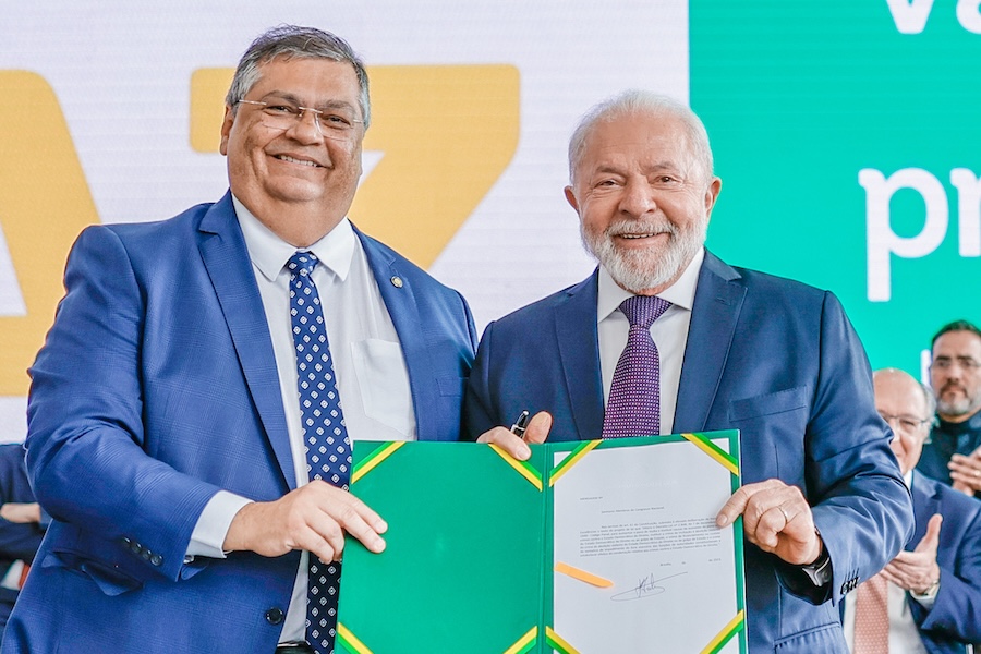 Lula e Flávio Dino no lançamento do Programa de Ação na Segurança (PAS) / ? Ricardo Stuckert/PR